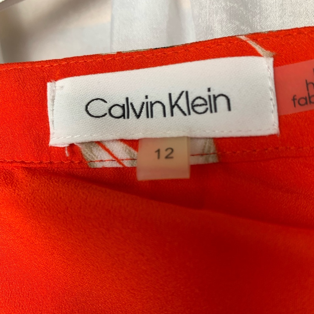 CALVIN KLEIN women’s ruffle front skirt tango floral print size 12 - Picture 9 of 15